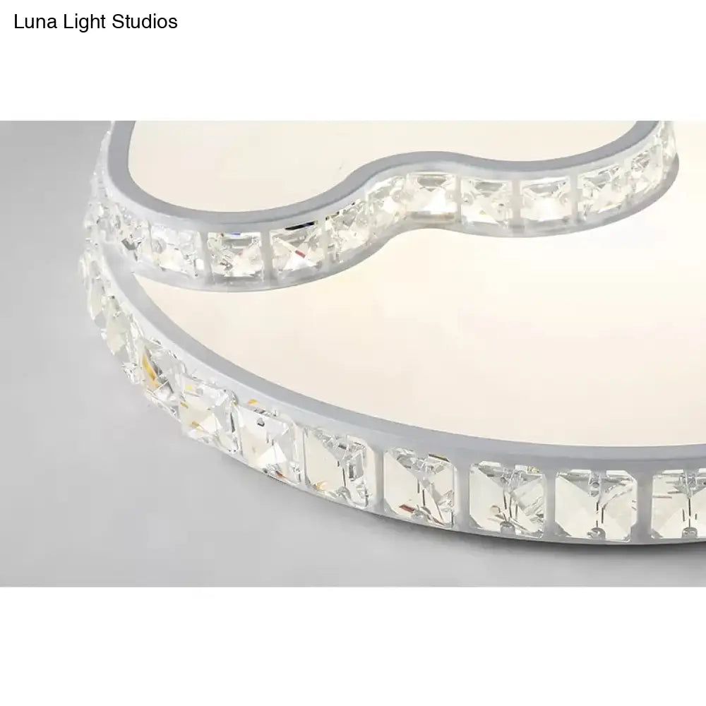 DecorBites™ Lámpara de techo infantil DecorBites™ blanca con vista al cielo, de acrílico y con detalles de cristal para vestíbulo