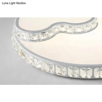 DecorBites™ Lámpara de techo infantil DecorBites™ blanca con vista al cielo, de acrílico y con detalles de cristal para vestíbulo