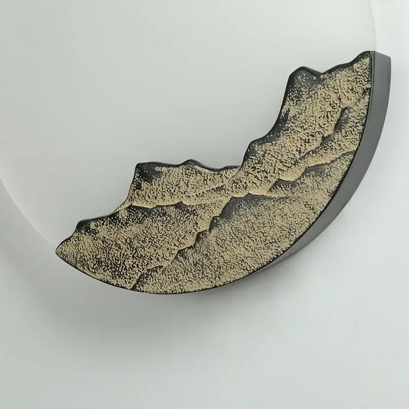 A sleek curved wall light with textured dark gray and beige bronze surface for living room decorbites led wall