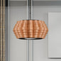 Chinese Single Light Veneer Pendant Lamp - Wide Wood Barrel Shade Hanging Light for Dining Room (16"/19.5"/23.5")