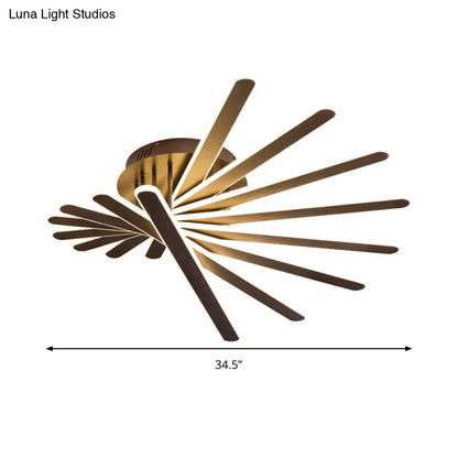 DecorBites™ Chinese Style Acrylic Flush Ceiling Light Fixture with LED, Brown, 6/8 Lights - Flushmount Lighting