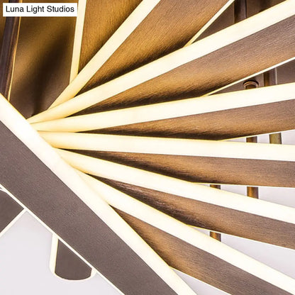 DecorBites™ Chinese Style Acrylic Flush Ceiling Light Fixture with LED, Brown, 6/8 Lights - Flushmount Lighting