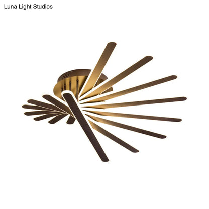 DecorBites™ Chinese Style Acrylic Flush Ceiling Light Fixture with LED, Brown, 6/8 Lights - Flushmount Lighting