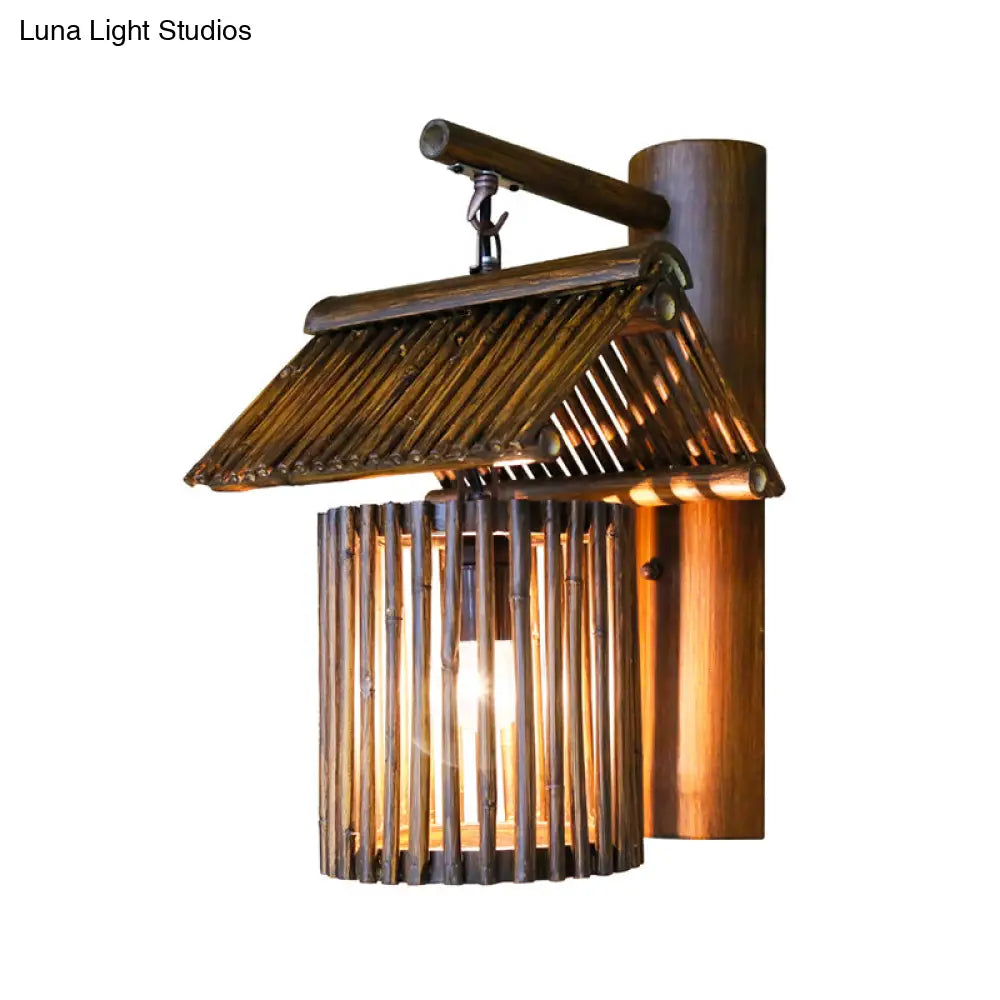 Chinese Style Bamboo Wall Light – Single Restaurant Wall Hanging Lamp
