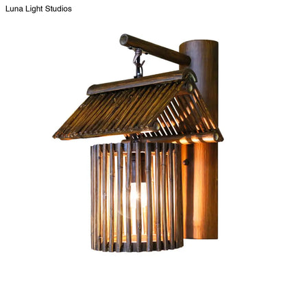 Chinese Style Bamboo Wall Light – Single Restaurant Wall Hanging Lamp
