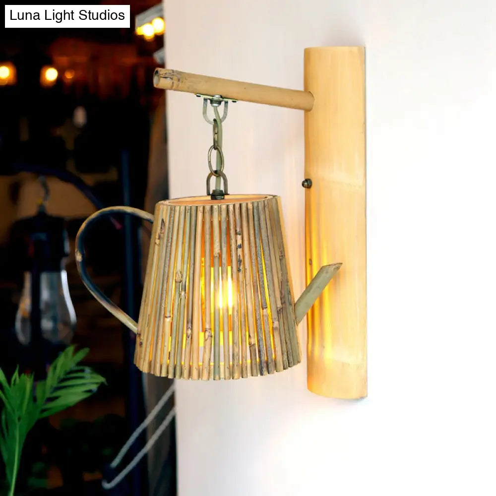 Chinese Style Bamboo Wall Light – Single Restaurant Wall Hanging Lamp