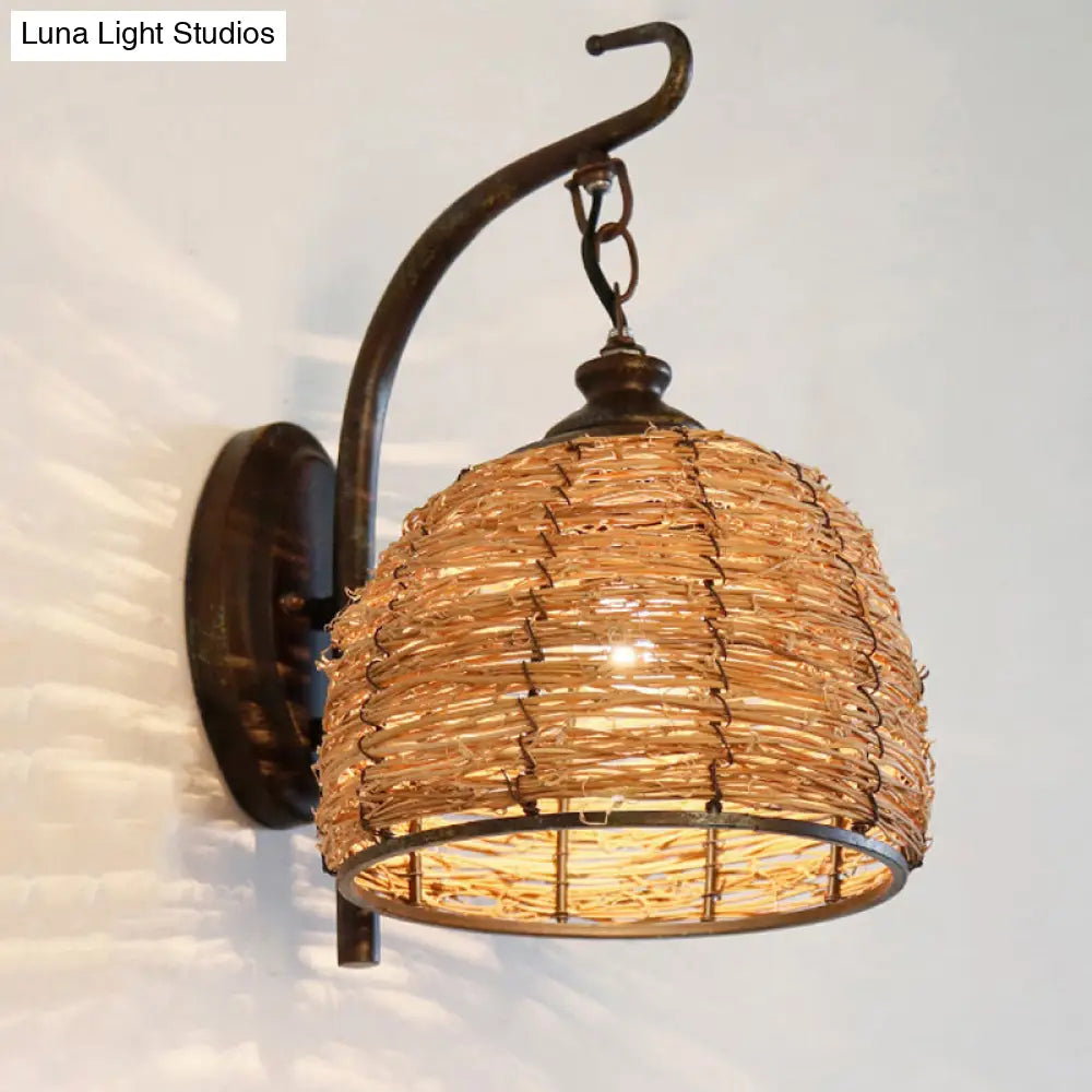 Chinese Style Bamboo Wall Light – Single Restaurant Wall Hanging Lamp