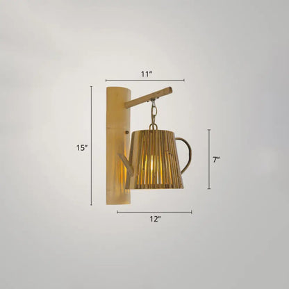 Chinese Style Bamboo Wall Light – Single Restaurant Wall Hanging Lamp