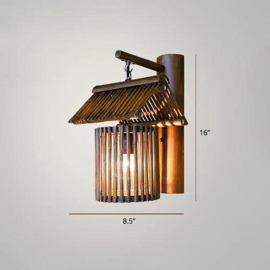 Chinese Style Bamboo Wall Light – Single Restaurant Wall Hanging Lamp