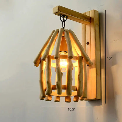 Chinese Style Bamboo Wall Light – Single Restaurant Wall Hanging Lamp