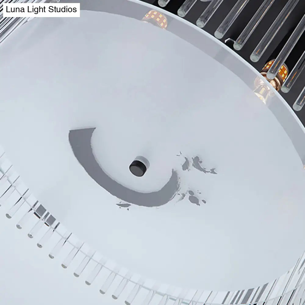 Lámpara de techo doble estilo chino DecorBites™ - Cristal transparente, 4/5/6 luces, para comedor - 40,6/50/60 cm de ancho