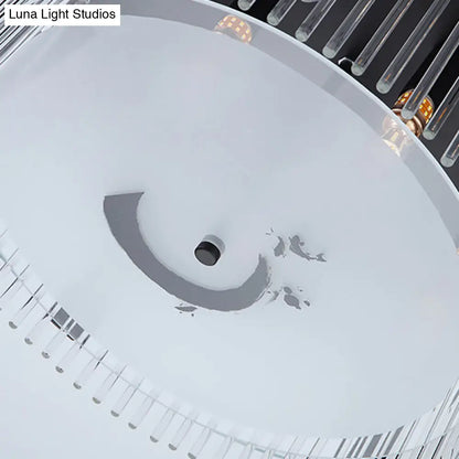 Lámpara de techo doble estilo chino DecorBites™ - Cristal transparente, 4/5/6 luces, para comedor - 40,6/50/60 cm de ancho