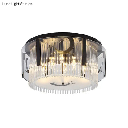 Lámpara de techo doble estilo chino DecorBites™ - Cristal transparente, 4/5/6 luces, para comedor - 40,6/50/60 cm de ancho