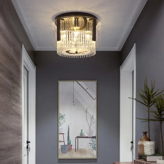 DecorBites™ DecorBites™ Chinese Style Double Tier Flush Lamp - Clear Glass Ceiling Mounted Light, 4/5/6-Light, Dining Room - 16"/19.5"/23.5" Wide