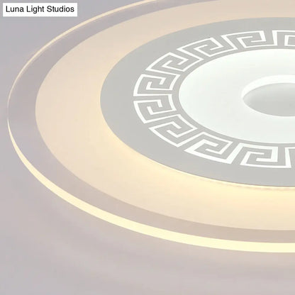Lámpara de techo LED DecorBites™ estilo chino, disco blanco ultrafino, 16"/19.5"/23.5" de ancho, montaje empotrado en acrílico, luz cálida/blanca