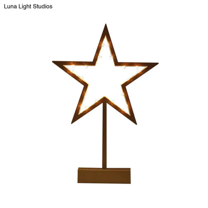 Lámpara de noche navideña a pilas - Lámpara de mesa LED creativa para la habitación de los niños - Diseño sencillo en plástico blanco