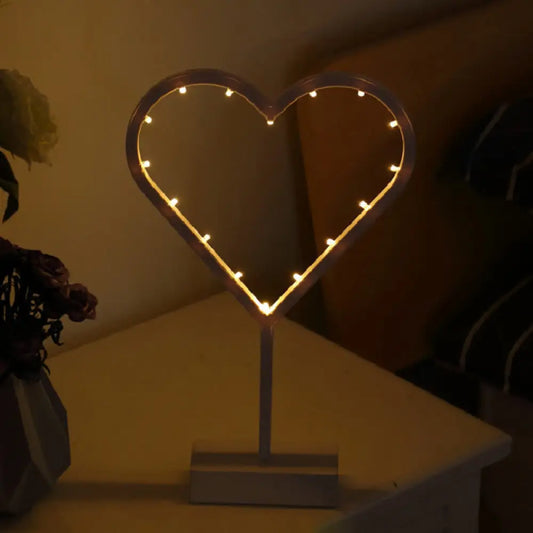 Lámpara de noche navideña a pilas - Lámpara de mesa LED creativa para la habitación de los niños - Diseño sencillo en plástico blanco