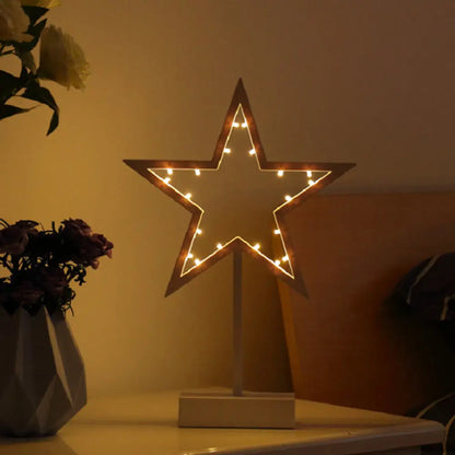 Lámpara de noche navideña a pilas - Lámpara de mesa LED creativa para la habitación de los niños - Diseño sencillo en plástico blanco