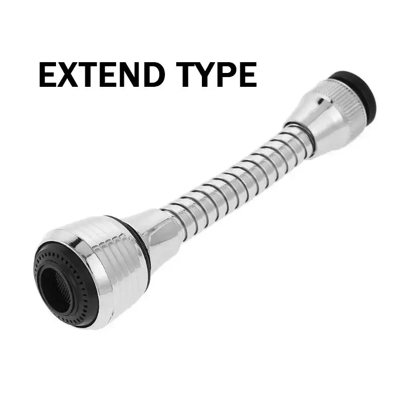 Chrome extendable modes kitchen faucet aerator with flexible ribbed hose black rubber seals water saving extender