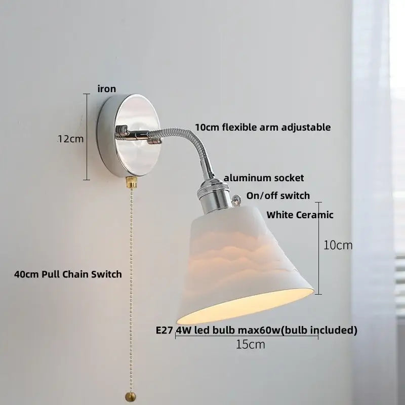 A sleek chrome wall lamp with adjustable arm and ribbed glass shade designed for bedroom decorbites adjustable arm