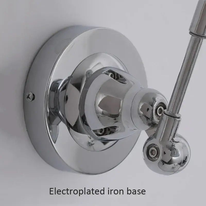 Chrome-finished electroplated iron wall-mounted towel rack with spherical knob for decorbites adjustable folding industrial wall use