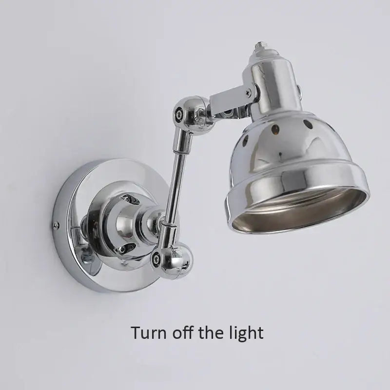 Chrome amber adjustable folding industrial wall spotlight with chrome finish and classic design for dining room decorbites adjustable folding