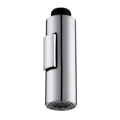 Chrome and black kitchen faucet small shower head replacement with cylindrical design and threaded base in six pack