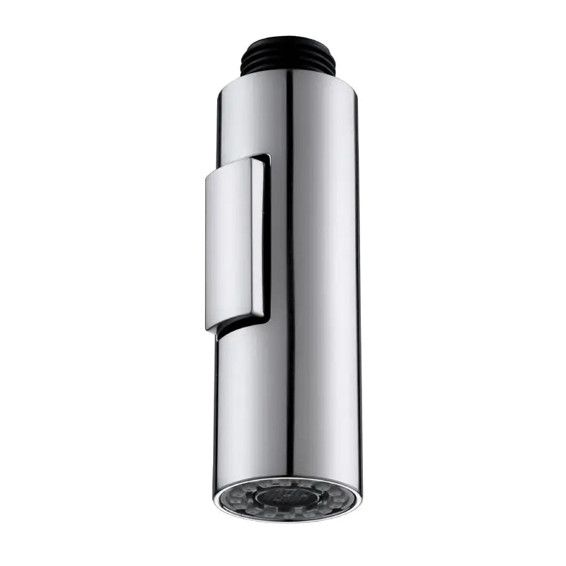 Chrome and black kitchen faucet small shower head replacement with cylindrical design and threaded base in six pack