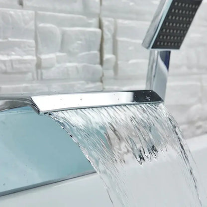 Chrome brass bathroom faucet waterfall bathtub tap with showerhead featuring sleek decorbites brass bathroom design