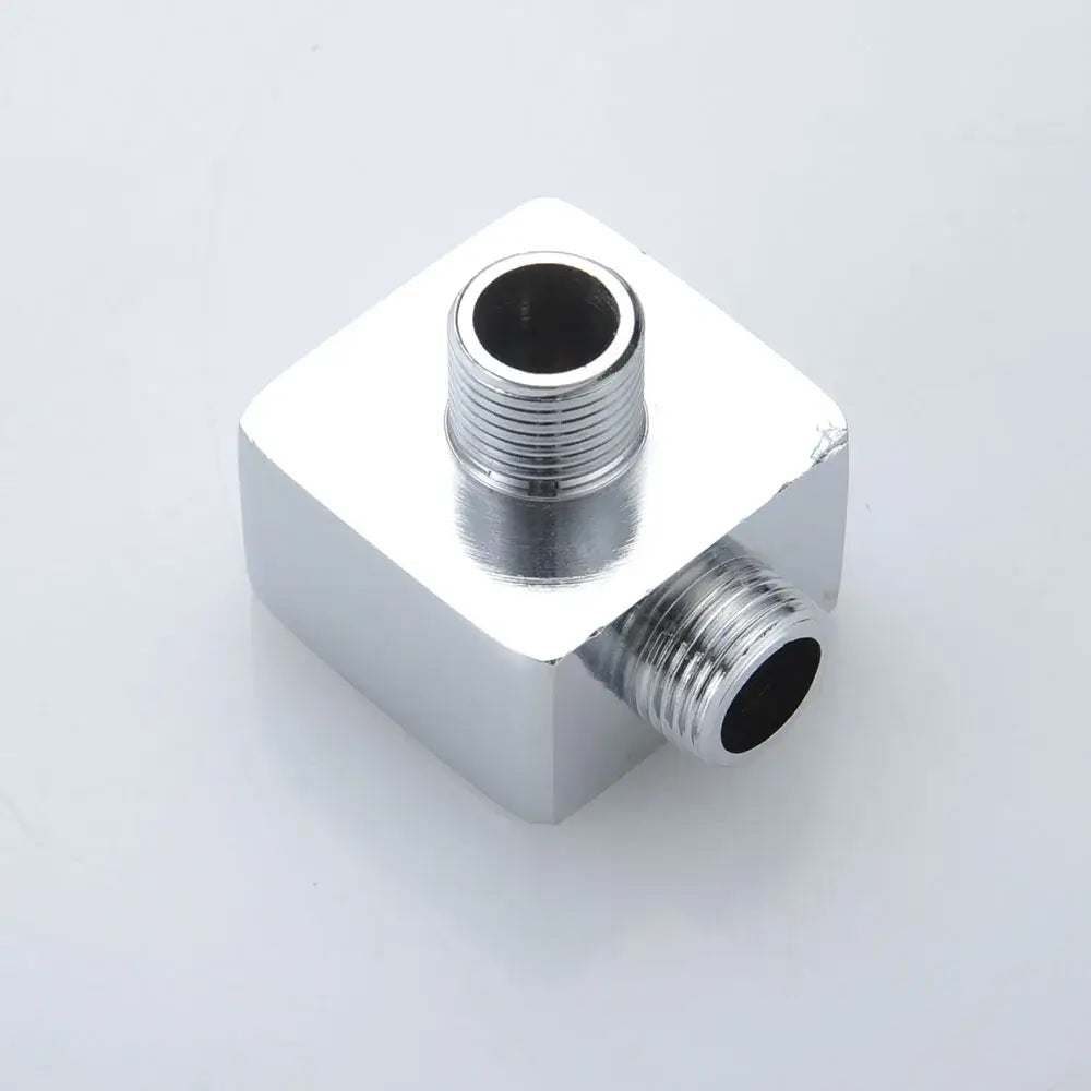 Chrome brass diverter valve water separator tee adapter with chrome finish and two threaded ports for shower use