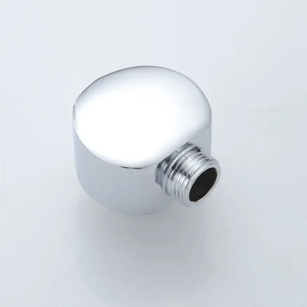 Chrome brass diverter valve water separator tee adapter with chrome-finished cylindrical showerhead threaded connection end