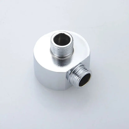 Chrome brass shower diverter valve water separator tee adapter with two threaded ports in chrome finish