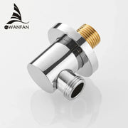 Shiny chrome brass wanfan diverter valve water separator tee adapter with threaded connection for bathroom faucets