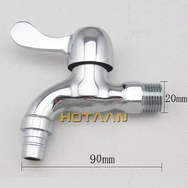 Chrome-finished hotaan brand bibcock faucet with a curved spout and ergonomic handle for decorbites brass washer tap use