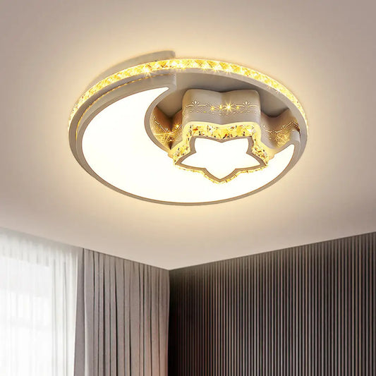 DecorBites™ DecorBites™ Chrome Crystal LED Ceiling Light Fixture with Simplicity Flower/Moon Design