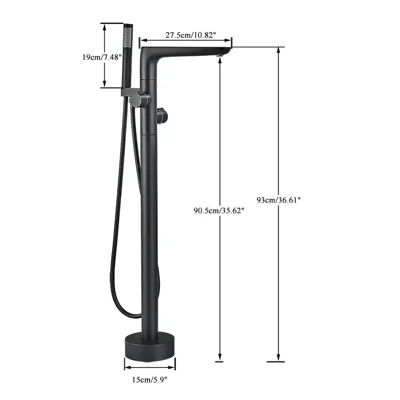 Black matte finish floor standing bathtub faucet with dual handle and chrome accents decorbites dual handle set