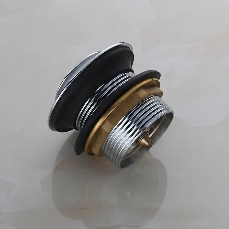 Chrome finished copper tub drain pipe with brass overflow valve and black rubber seals for decorbites copper tub