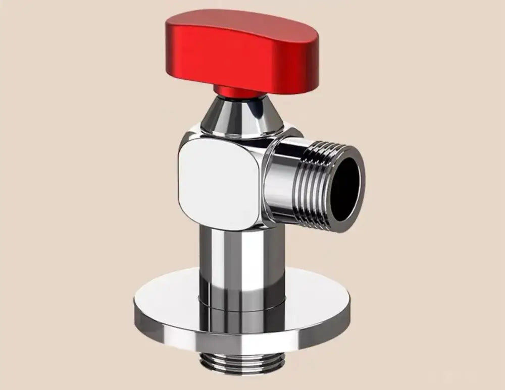 Chrome gray brass angle valve with chrome finish and bright red oval handle for bathroom water control tap decorbites brass angle valve