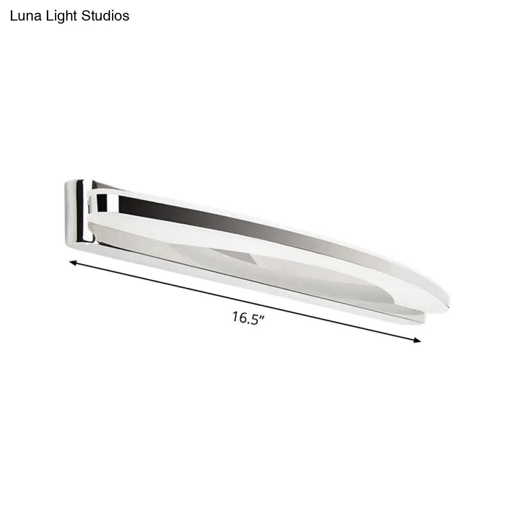DecorBites™ Chrome LED Arc Wall Light with Warm/White Acrylic Shade - Modern Vanity Lighting