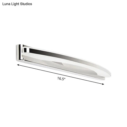DecorBites™ Chrome LED Arc Wall Light with Warm/White Acrylic Shade - Modern Vanity Lighting