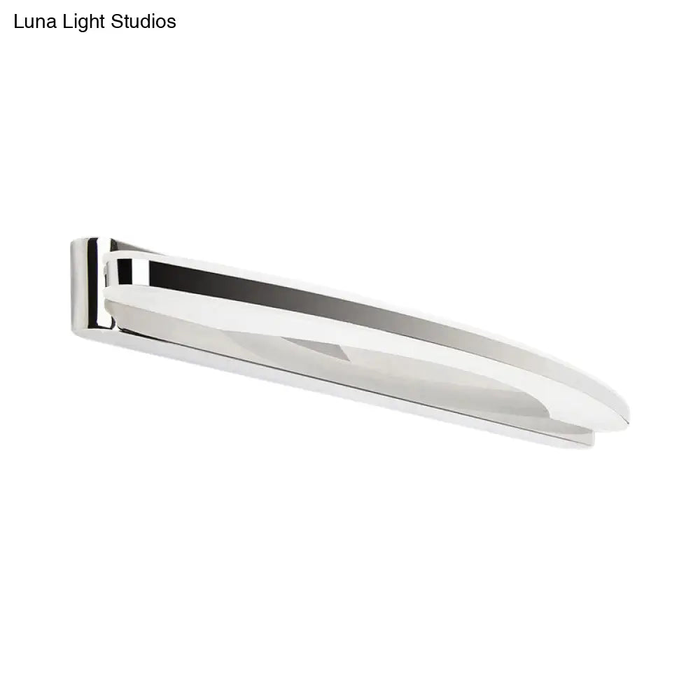 DecorBites™ Chrome LED Arc Wall Light with Warm/White Acrylic Shade - Modern Vanity Lighting