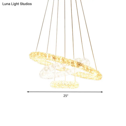 Lámpara de araña LED cromada: Lámpara colgante sencilla con cuentas de cristal, luz cálida/blanca/natural