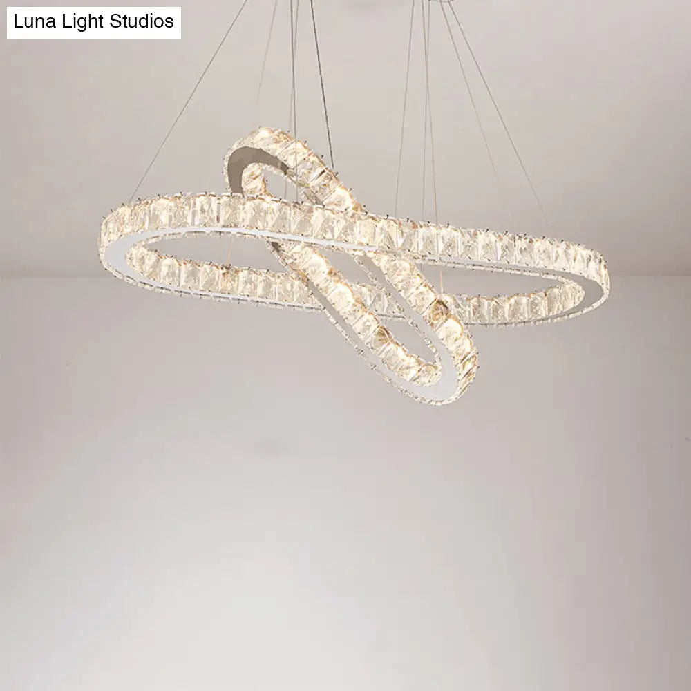 Lámpara de araña colgante de cristal LED cromado para comedores minimalistas