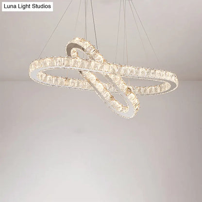 Lámpara de araña colgante de cristal LED cromado para comedores minimalistas