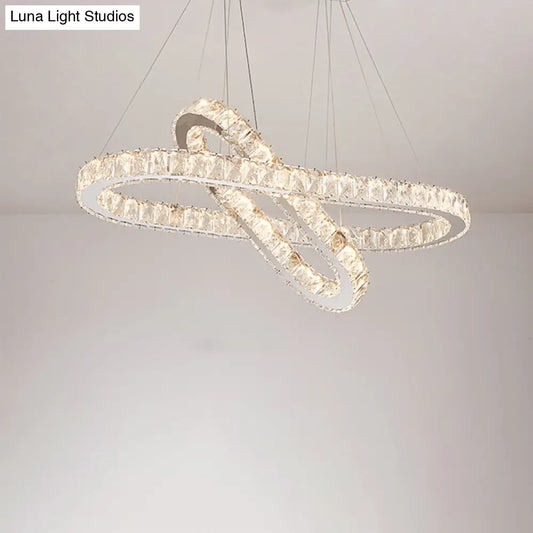 Lámpara de araña colgante de cristal LED cromado para comedores minimalistas