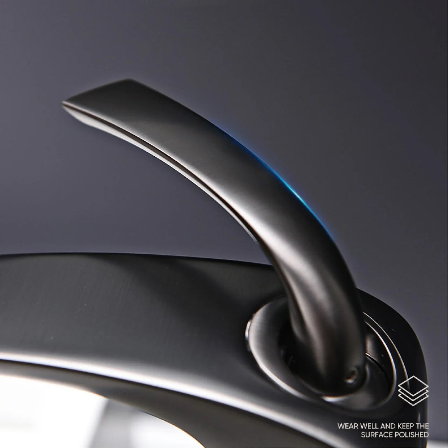 Black matte single hole deck mounted bathroom vanity faucet with chrome brass and cold water control features