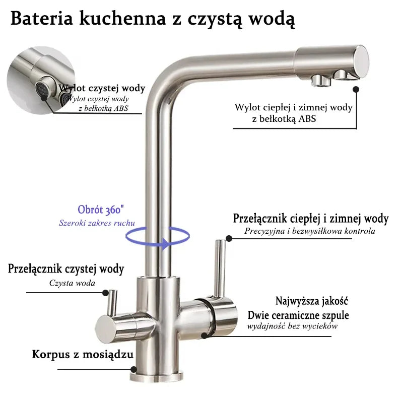 Chrome Pure Water Faucet with Filter