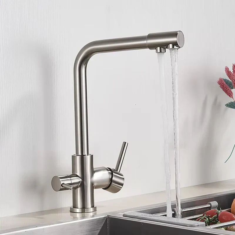 Chrome Pure Water Faucet with Filter - Brushed