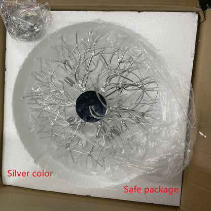 Chrome Rectangular Crystal Chandelier Light Fixture - Chandelier