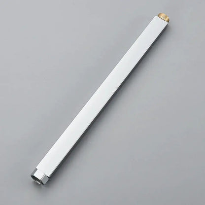 Chrome rectangular shower faucet extension tube with brass threaded ends and chrome finish for shower faucet extension